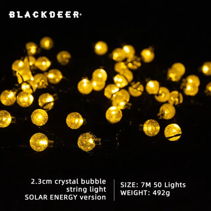 SolaraGlow 100 LED Crystal Globe Solar String Lights