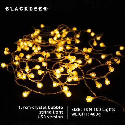 SolaraGlow 100 LED Crystal Globe Solar String Lights